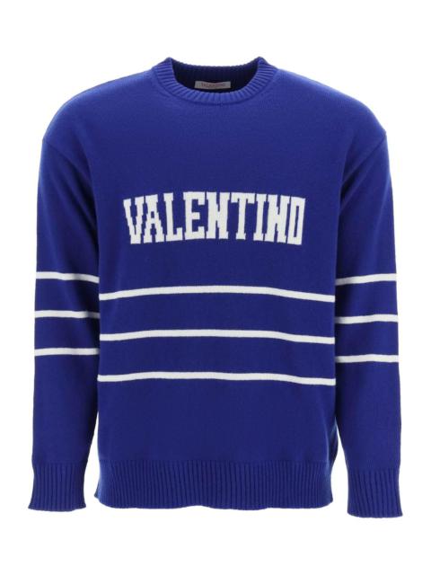 Valentino Pullover With Jacquard Lettering Logo