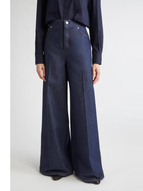 Max Mara Max Mara Vega Denim Wide Leg Jeans in Dark Navy at Nordstrom