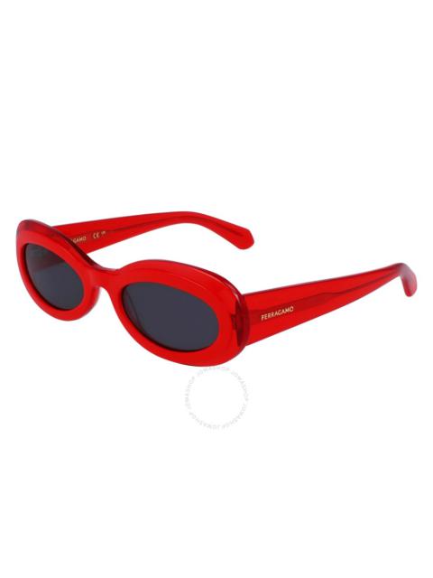 FERRAGAMO Salvatore Ferragamo Dark Grey Oval Ladies Sunglasses SF2003S 613 54