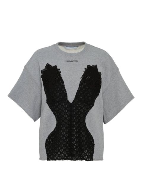 pushBUTTON Gray Bustier Layered Top