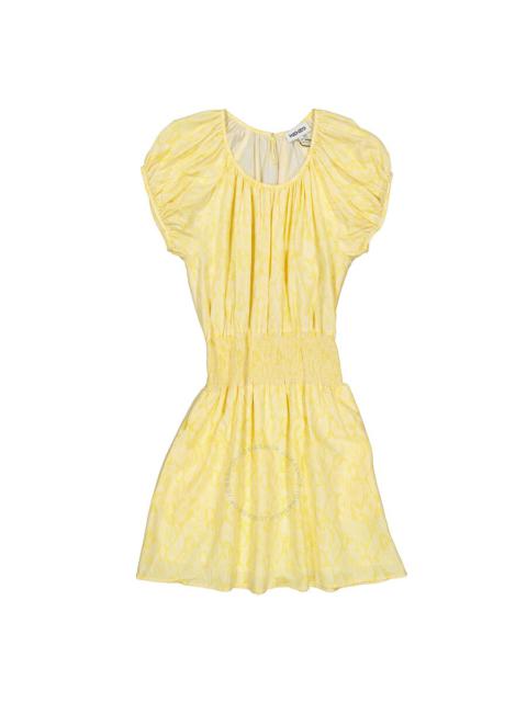 Kenzo Lemon Gingham Snakeskin A-line Mini Dress