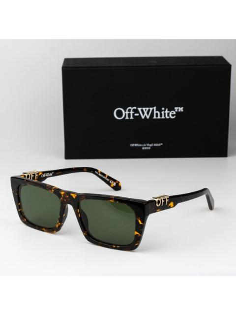 Off-White Off-White ALBANY Men Sunglasses Havana Green Square OERI13E ALBANY 6055