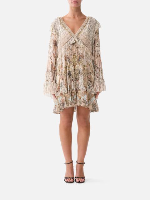 CAMILLA TIERED SWING MINI DRESS