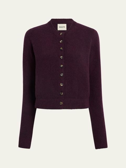 KHAITE Everheart Cashmere Crewneck Cardigan