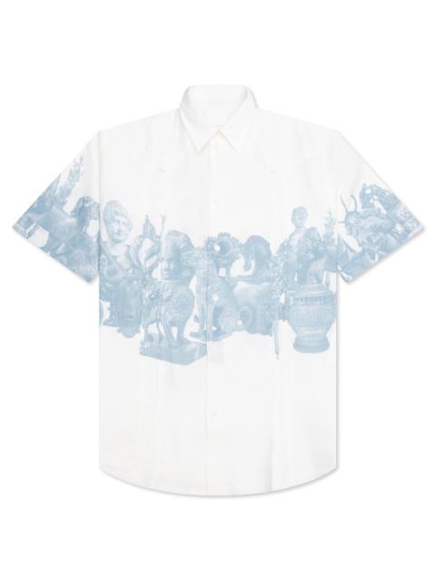 Givenchy LINEN SHIRT WITH HUBERT OBJECTS PRINT- BLUE/WHITE