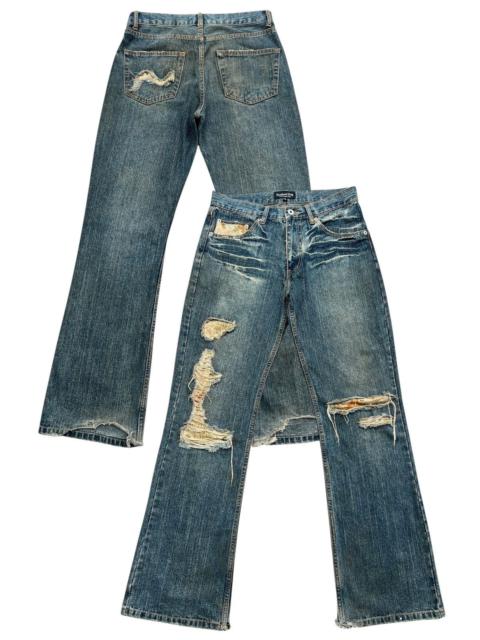 Other Designers Japanese Brand - Sukajan Distressed Patchwork Mudwash Denim Jeans 31x31