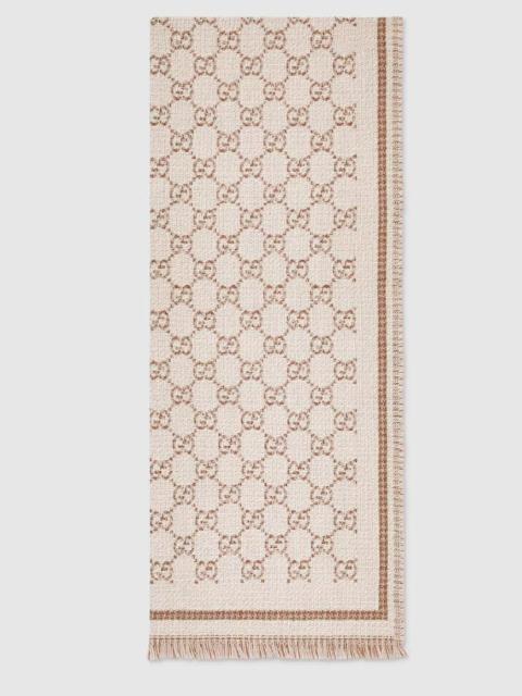 GUCCI Gucci GG Wool Scarf Beige Women