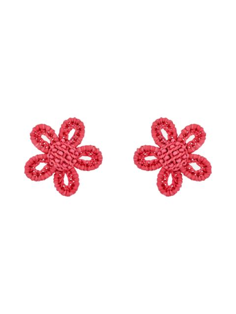 Oscar de la Renta Oscar de la Renta Woven Flower Earrings in Rose at Nordstrom