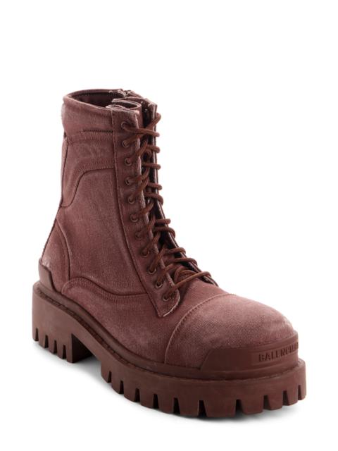 BALENCIAGA Balenciaga Combat Strike Boot in Dark Brown at Nordstrom