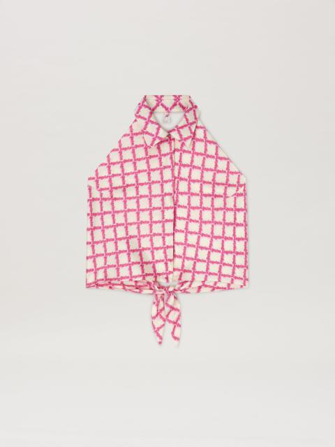 Palm Angels Net logo open back shirt