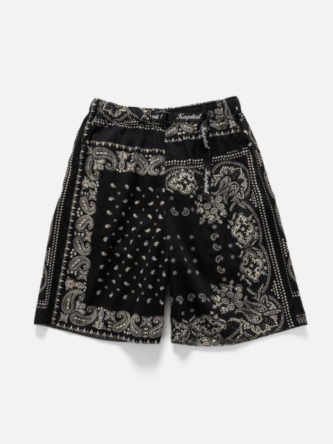 Kapital Combed Burberry RAT BRAND Bandana Patchwork EASY Short Pants Black