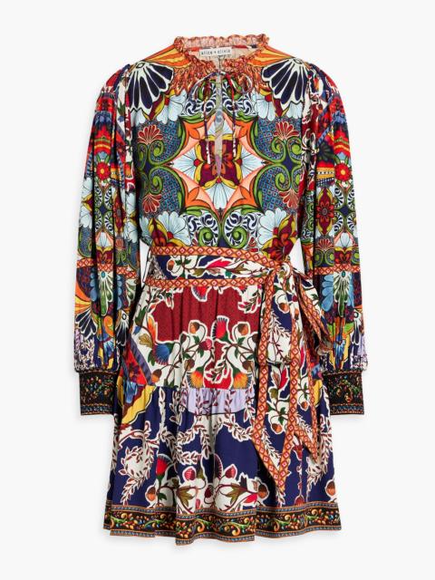 Alice + Olivia Sadie printed crepe mini dress
