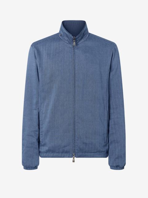 CORNELIANI Navy blue linen-blend jacket