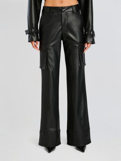 RETROFÊTE FIFER VEGAN LEATHER MID RISE CARGO PANT