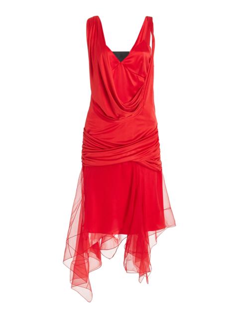 Givenchy Draped Silk Mini Dress red