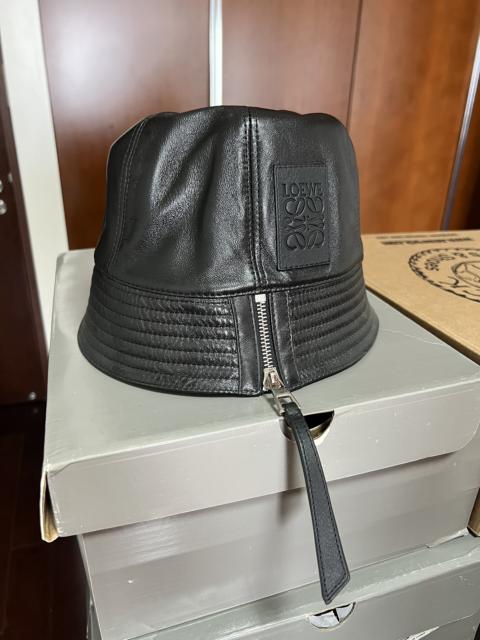 Loewe Loewe Leather Zip Bucket Hat