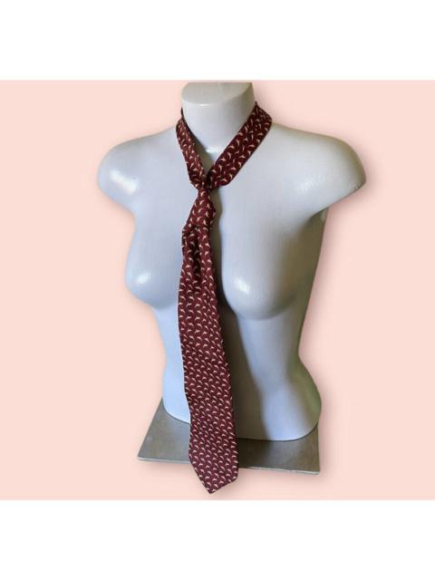 Brooks Brothers Makers Burgundy Wine Red Silk Mens Neck Tie Dolphin Design USA