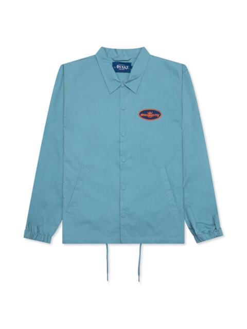 AWAKE NY KING LOGO TWILL COACHES JACKET - SLATE BLUE