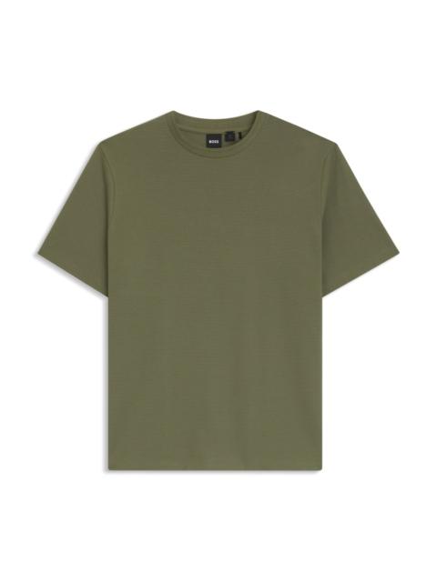 BOSS COTTON-BLEND T-SHIRT WITH BUBBLE-JACQUARD STRUCTURE