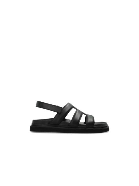 JIMMY CHOO JIMMY CHOO Cove Black Leather Sandals New & Authentic (Men's