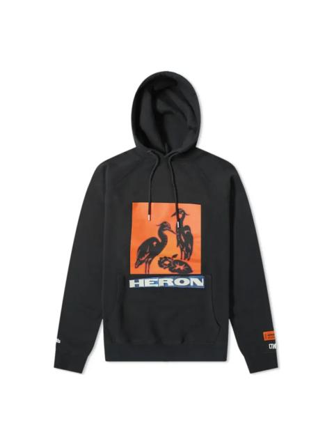 HERON PRESTON Heron Pop Over Hoodie 'Black Orange' HMBB001F198080030488