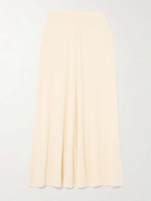 Stretch-jersey midi skirt Ecru