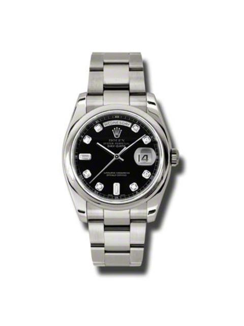 ROLEX Rolex Day-Date Black Dial 18K White Gold Oyster Bracelet Automatic Men's Watch 118209BKDO