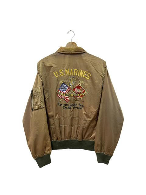 Other Designers Vintage - Vintage Us Marine Military Flag Embroidery Bomber Jacket