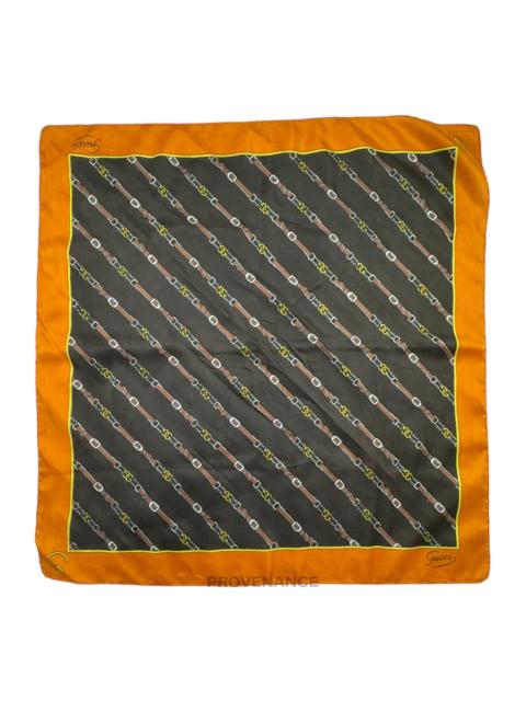 GUCCI Gucci GG Logo Belt Silk Scarf 54 - Chocolate/Orange