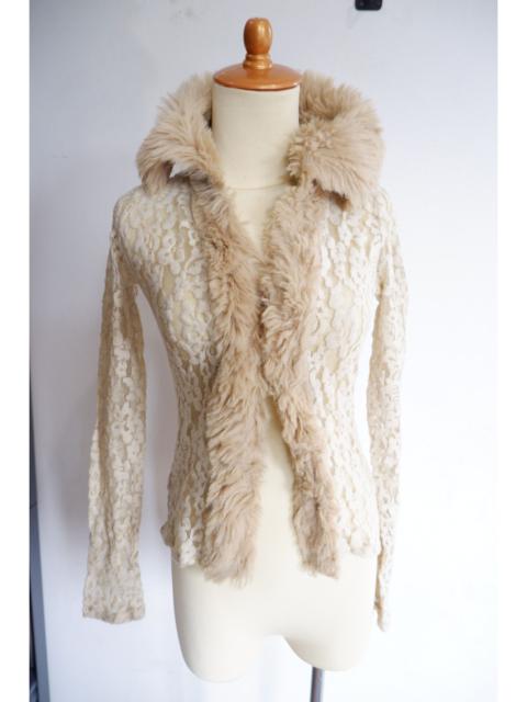 Morgan Homme - Vintage 2003 Morgan De Toi Fur Neck Barocade Cardigan