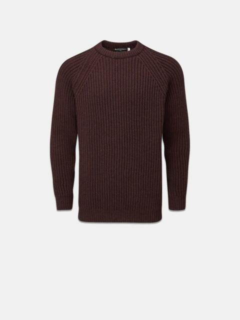 GLOVERALL Men's Fisherman Jumper Burgundy