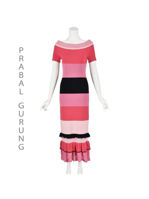Other Designers PRABAL GURUNG Pink and Black Knit Midi/Maxi Dress