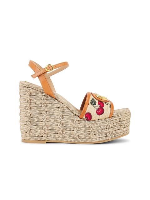 Valentino V Logo Signature Espadrilla Wedge