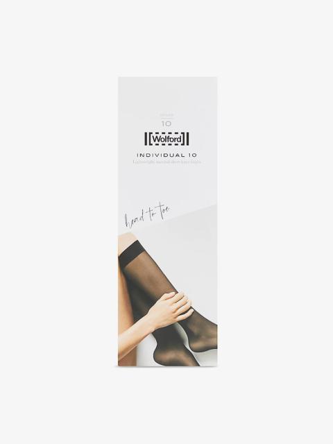 Individual 10 stretch-woven knee-highs