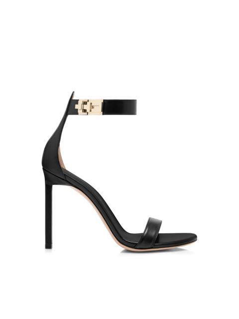 TOM FORD SHINY LEATHER T LATCH ANKLE STRAP SANDAL