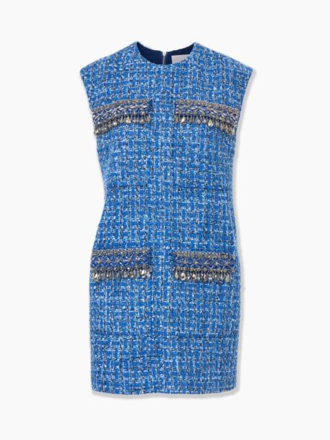 CAROLINA HERRERA Tweed Shift Dress with Raindrop Embroidery