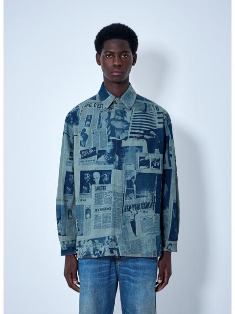 Jean Paul Gaultier Jean Paul Gaultier Men Printed Cotton Poplin Shirt