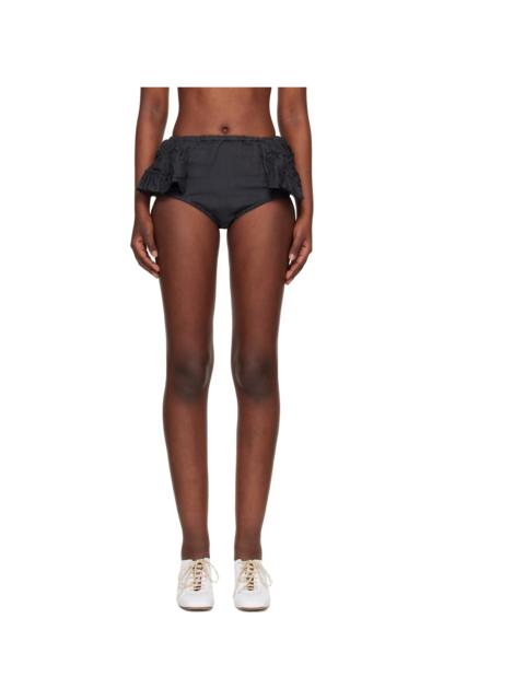 Dries Van Noten Black Ruffled Briefs