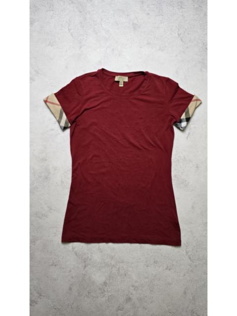 Burberry Burberry London England Red Nova Check Sleeve T Shirt