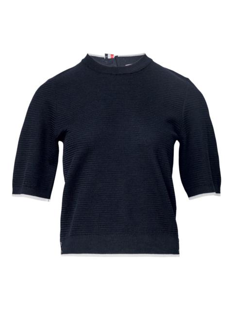 Thom Browne Wool Crepe 4-Bar Tee Women