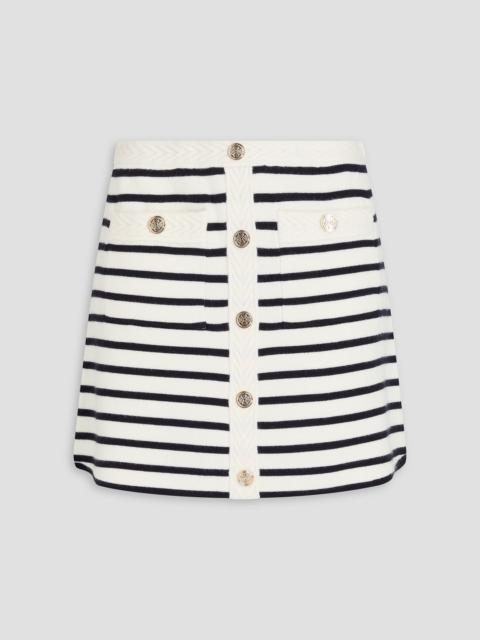 maje Embellished striped knitted mini skirt