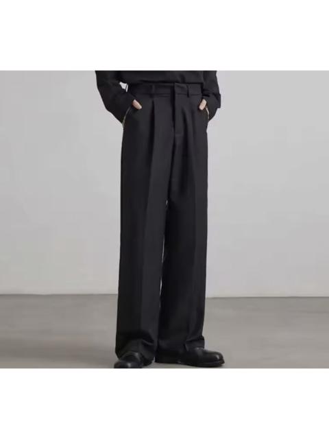 Other Designers Vintage - Black High Waist Straight Wide Leg Pleated Pants / Trousers