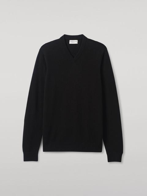 Johnstons of Elgin Classic Cashmere Black V Neck Jumper