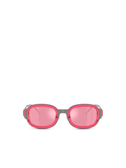 BALENCIAGA Spike Rectangle Sunglasses in Red | REVERSIBLE display picture 1
