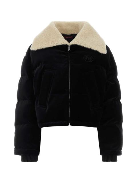 GUCCI Black Velvet Padded Jacket