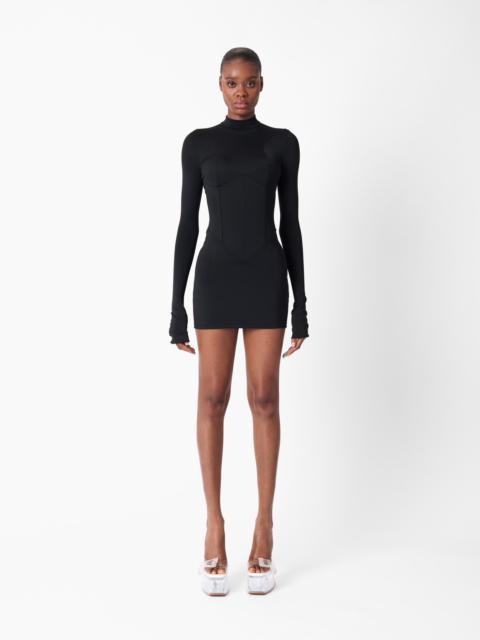 POSTER GIRL CAT CALL PADDED DRESS BLACK