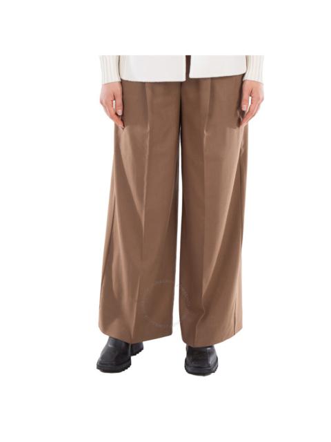 Max Mara Carmen Flannel Wide-Leg Trousers, Brand Size 40 ( US Size 6 )