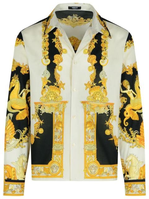 Versace 'Coral Theatre' Ivory Cotton Shirt Men
