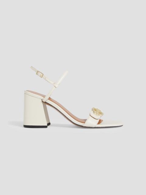 maje Embellished leather slingback sandals