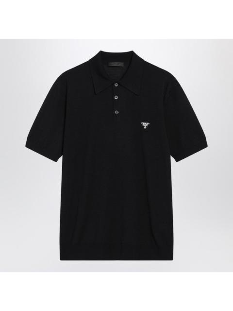 Prada Prada Blue Polo Shirt In Combed Wool Men